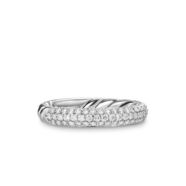DY Mercer Pave Band Ring in Sterling Silver with Diamonds, 3.7mm
