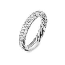 Load image into Gallery viewer, DY Mercer Pave Band Ring in Sterling Silver with Diamonds, 3.7mm

