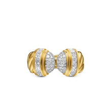 Load image into Gallery viewer, Sculpted Cable Open Cocktail Ring in 18K Yellow Gold with Diamonds, 12.4mm
