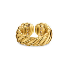 Load image into Gallery viewer, Sculpted Cable Open Cocktail Ring in 18K Yellow Gold with Diamonds, 12.4mm
