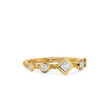 Load image into Gallery viewer, Petite Modern Renaissance Band Ring in 18K Yellow Gold with Diamonds, 6.4mm
