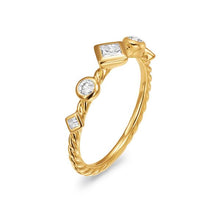 Load image into Gallery viewer, Petite Modern Renaissance Band Ring in 18K Yellow Gold with Diamonds, 6.4mm
