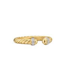 Load image into Gallery viewer, Cable Band Open Ring in 18K Yellow Gold with Diamonds, 2.8mm
