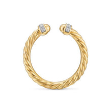 Load image into Gallery viewer, Cable Band Open Ring in 18K Yellow Gold with Diamonds, 2.8mm
