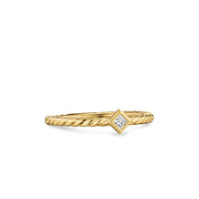 Load image into Gallery viewer, Petite Modern Renaissance Stack Ring in 18K Yellow Gold with Diamond, 4.9mm
