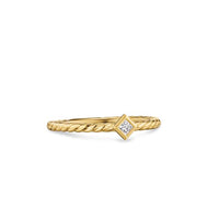 Petite Modern Renaissance Stack Ring in 18K Yellow Gold with Diamond, 4.9mm