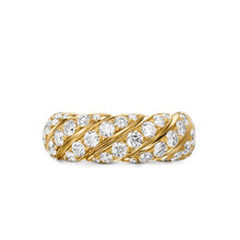 Load image into Gallery viewer, Sculpted Cable Flex Band Ring in 18K Yellow Gold with Diamonds, 7.5mm
