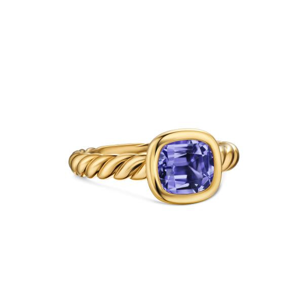 DY Mercer Stone Ring in 18K Yellow Gold with Iolite, 7mm