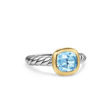 Load image into Gallery viewer, DY Mercera Color Stone Ring in Sterling Silver with 18K Yellow Gold and Sky Blue Topaz, 7mm
