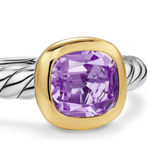 Load image into Gallery viewer, DY Mercera Color Stone Ring in Sterling Silver with 18K Yellow Gold and Amethyst, 7mm

