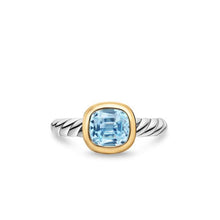 Load image into Gallery viewer, DY Mercer  Color Stone Ring in Sterling Silver with 18K Yellow Gold and Sky Blue Topaz, 7mm
