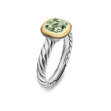Load image into Gallery viewer, DY Mercera Color Stone Ring in Sterling Silver with 18K Yellow Gold and Prasiolite, 7mm
