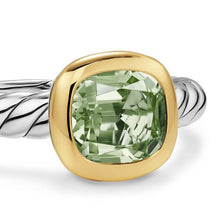 Load image into Gallery viewer, DY Mercera Color Stone Ring in Sterling Silver with 18K Yellow Gold and Prasiolite, 7mm
