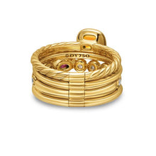 Load image into Gallery viewer, DY Mercer Color Stone Multi Row Ring in 18K Yellow Gold with Citrine, Pink Tourmaline and Diamonds, 10mm
