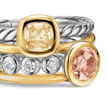 Load image into Gallery viewer, DY Mercer Color Stone Multi Row Ring in Sterling Silver with 18K Yellow Gold, Champagne Citrine, Morganite and Diamonds, 10mm
