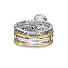 Load image into Gallery viewer, DY Mercer Color Stone Multi Row Ring in Sterling Silver with 18K Yellow Gold, Champagne Citrine, Morganite and Diamonds, 10mm
