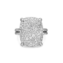 Load image into Gallery viewer, Chatelaine Elongated Ring in Sterling Silver with Diamonds, 19mm
