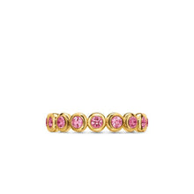 Load image into Gallery viewer, Bezel Set Band Ring in 18K Yellow Gold with Pink Tourmalines, 4mm

