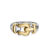 Buckle Ring in Sterling Silver with 14K Yellow Gold, 10.4mm