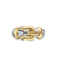 Load image into Gallery viewer, Buckle Ring in Sterling Silver with 14K Yellow Gold, 10.4mm
