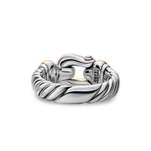 Load image into Gallery viewer, Buckle Ring in Sterling Silver with 14K Yellow Gold, 10.4mm
