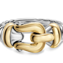Load image into Gallery viewer, Buckle Ring in Sterling Silver with 14K Yellow Gold, 10.4mm

