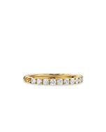 Petite Pave Band Ring in 18K Yellow Gold with Diamonds, 2.3mm