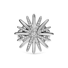 Load image into Gallery viewer, Starburst Ring in Sterling Silver with Diamonds, 25mm
