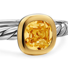 Load image into Gallery viewer, DY Mercer  Color Cable Ring in Sterling Silver with 14K Yellow Gold and Citrine, 5.5mm
