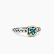 Load image into Gallery viewer, DY Mercer  Color Cable Ring in Sterling Silver with 14K Yellow Gold and Hampton Blue Topaz, 5.5mm
