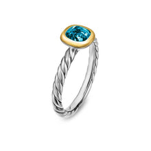 Load image into Gallery viewer, DY Mercer  Color Cable Ring in Sterling Silver with 14K Yellow Gold and Hampton Blue Topaz, 5.5mm
