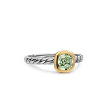 Load image into Gallery viewer, DY Mercer  Color Cable Ring in Sterling Silver with 14K Yellow Gold and Prasiolite, 5.5mm
