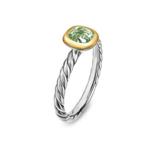 Load image into Gallery viewer, DY Mercer  Color Cable Ring in Sterling Silver with 14K Yellow Gold and Prasiolite, 5.5mm
