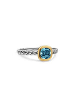 DY Mercer  Color Cable Ring in Sterling Silver with 14K Yellow Gold and Hampton Blue Topaz, 5.5mm