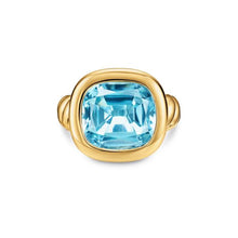Load image into Gallery viewer, DY Mercer  Color Stone Ring in 18K Yellow Gold with Sky Blue Topaz, 13.5mm

