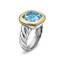 Load image into Gallery viewer, DY Mercer  Color Stone Ring in Sterling Silver with 14K Yellow Gold and Sky Blue Topaz, 13.5mm

