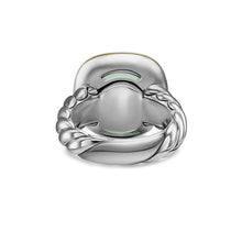 Load image into Gallery viewer, DY Mercer  Color Stone Ring in Sterling Silver with 14K Yellow Gold and Prasiolite, 13.5mm
