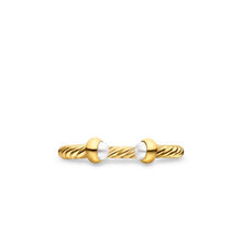 Load image into Gallery viewer, Micro Cablespira Flex Open Ring in 18K Yellow Gold with Pearls, 2.5mm
