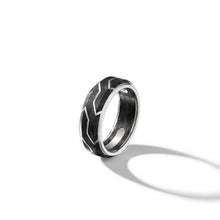 Load image into Gallery viewer, Forged Carbon Band Ring in 18K White Gold, 8.5mm
