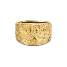 Load image into Gallery viewer, Shipwreck Cigar Band Ring in 18K Yellow Gold, 15mm
