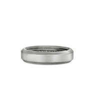 Beveled Band Ring in 18K White Gold, 6mm