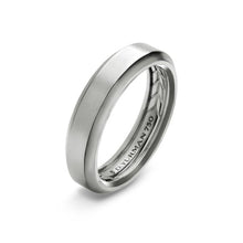 Load image into Gallery viewer, Beveled Band Ring in 18K White Gold, 6mm
