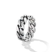 Load image into Gallery viewer, Curb Chain Band Ring in Sterling Silver, 8mm
