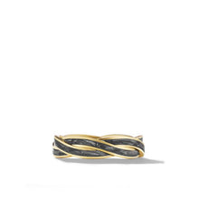Load image into Gallery viewer, DY Helios Band Ring in 18K Yellow Gold with Forged Carbon, 6mm
