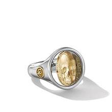 Load image into Gallery viewer, Life and Death Duality Signet Ring in Sterling Silver with 18K Yellow Gold
