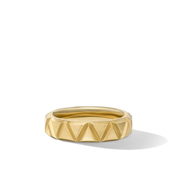 Faceted Triangle Band Ring in 18K Yellow Gold