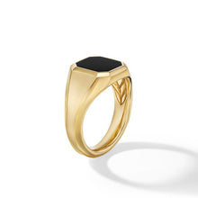 Load image into Gallery viewer, Streamline Signet Ring in 18K Yellow Gold with Black Onyx
