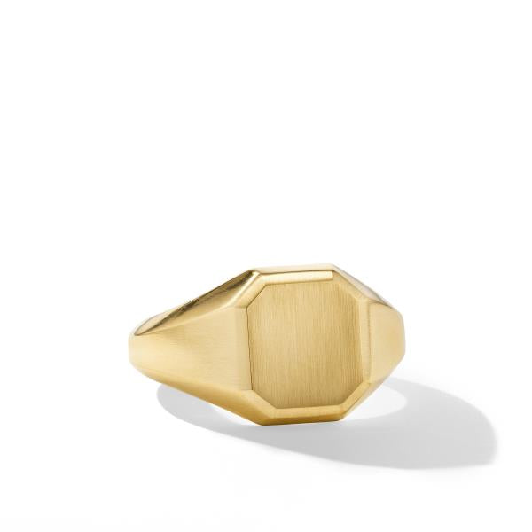 Streamline Signet Ring in 18K Yellow Gold, 14mm