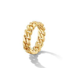 Load image into Gallery viewer, Curb Chain Band Ring in 18K Yellow Gold, 6mm
