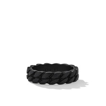 Load image into Gallery viewer, Curb Chain Band Ring in Black Titanium, 6mm

